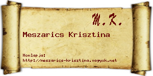 Meszarics Krisztina névjegykártya